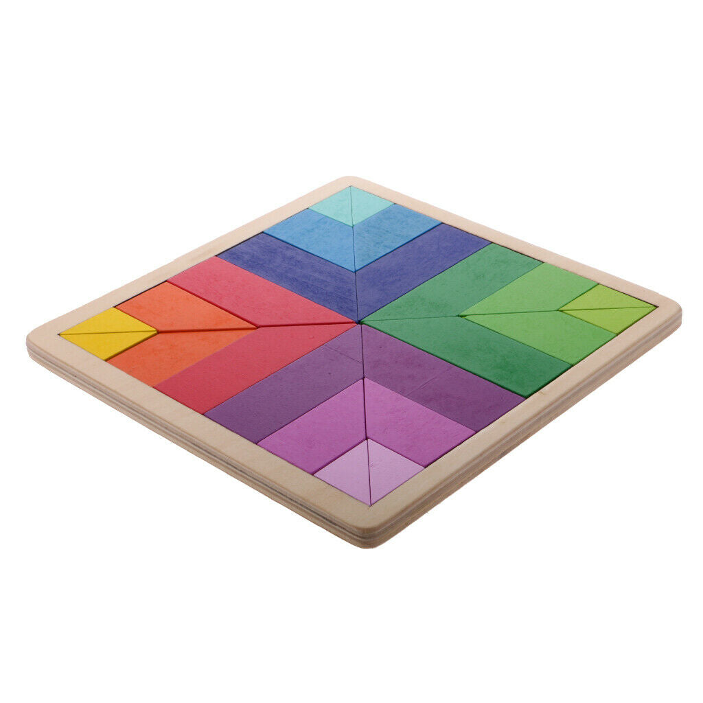 Children Colorful Wooden Puzzle Tangram Brain Teaser Game Children's Toys # 1
