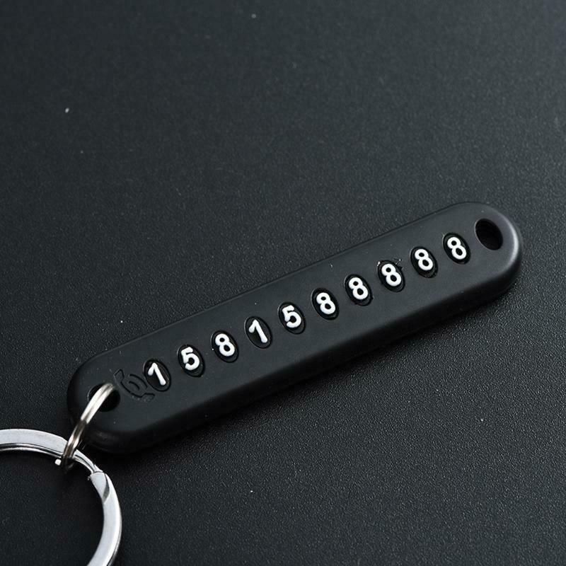 Personalized Custom Anti-lost Phone Number Plate Pendant Car Keychain Jewelry