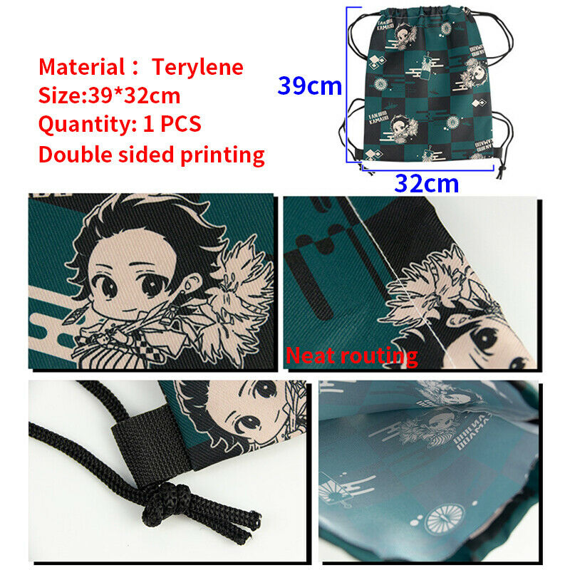Demon Slayer Kimetsu no Yaiba Drawstring Bag Shoulders bag Handbag Birthday Gift