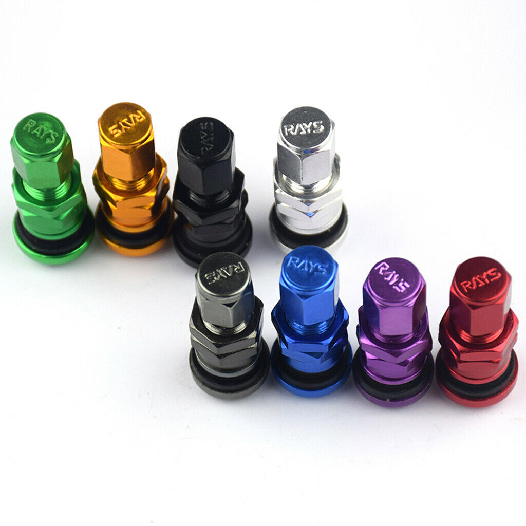 4x Blue Aluminum Auto Car Tubeless Wheel Tire Valve Stems Adapter