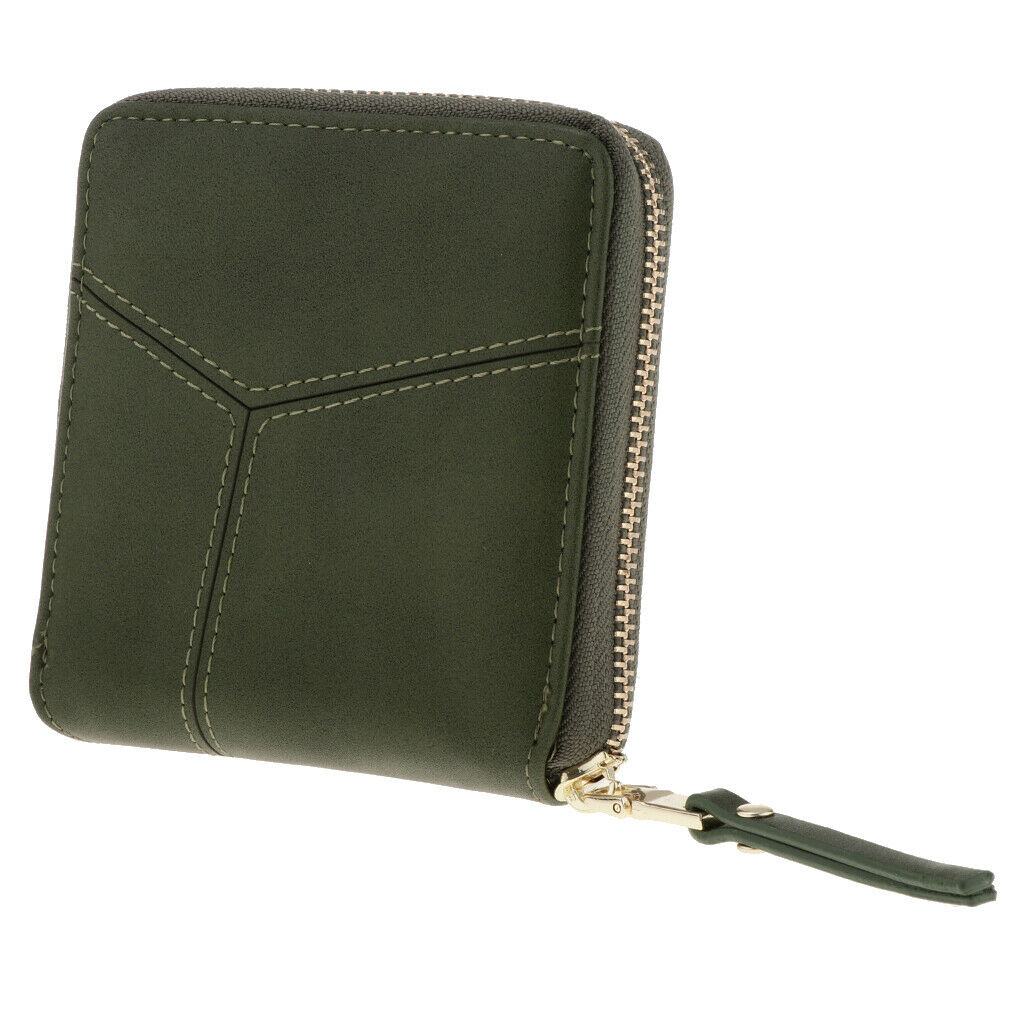 Women Small Bifold Wallet Ladies Card Holder Short Purse Clutch Army Green