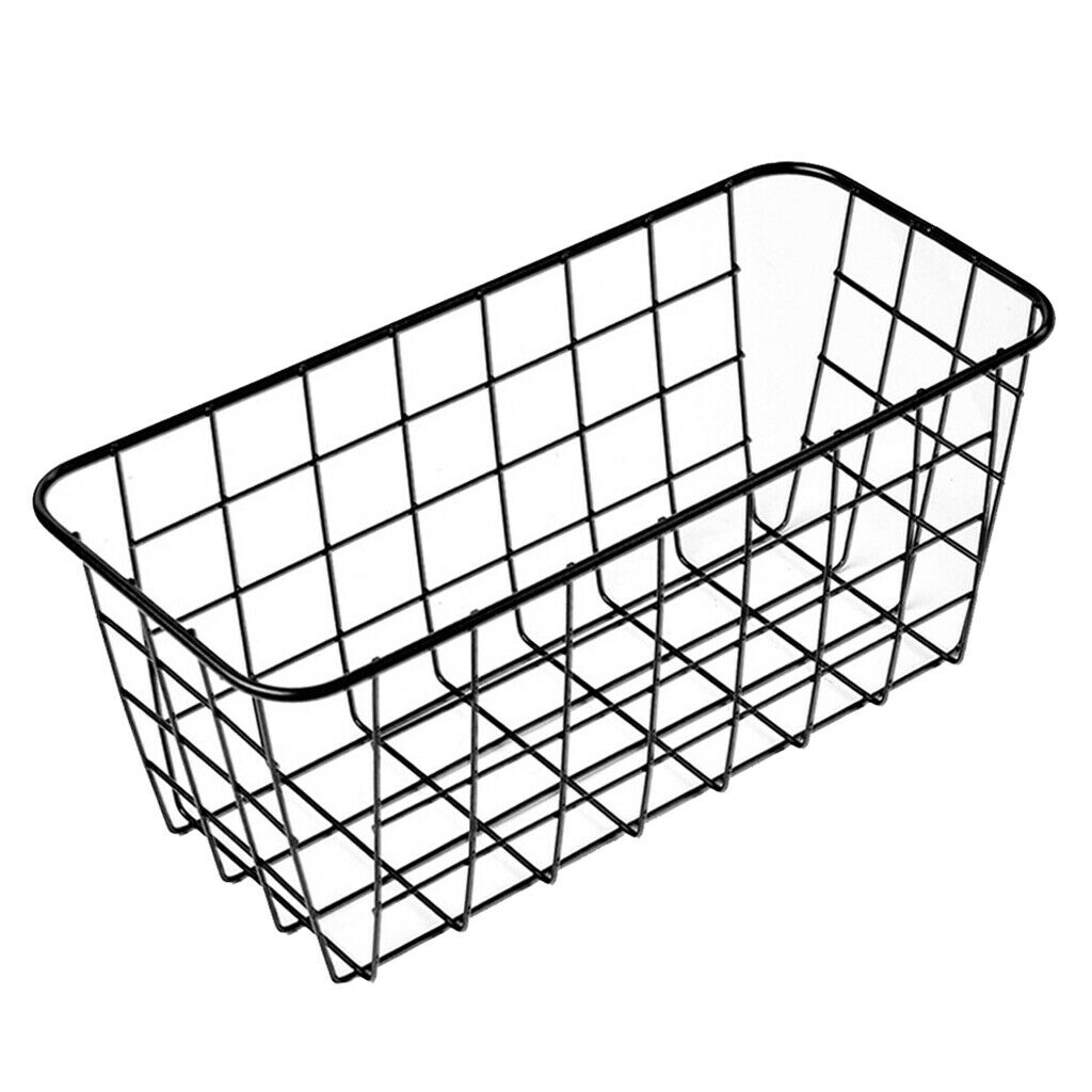 2x Grid Bathroom Basket Rack Storage Basket Save Space Home Kitchen Black