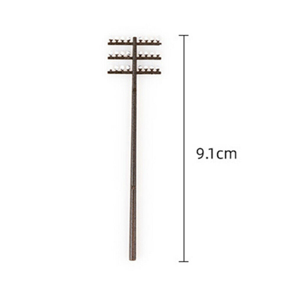 10Pcs 1/87 Plastic Electric Line Pole for Train Street SCENERY Dioramas HO