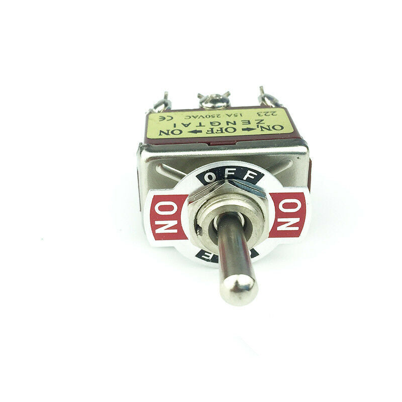 1PCS Toggle Switch 12mm Mounting Thread 6 Pins ON-OFF-ON Momentary AC 250V 15A