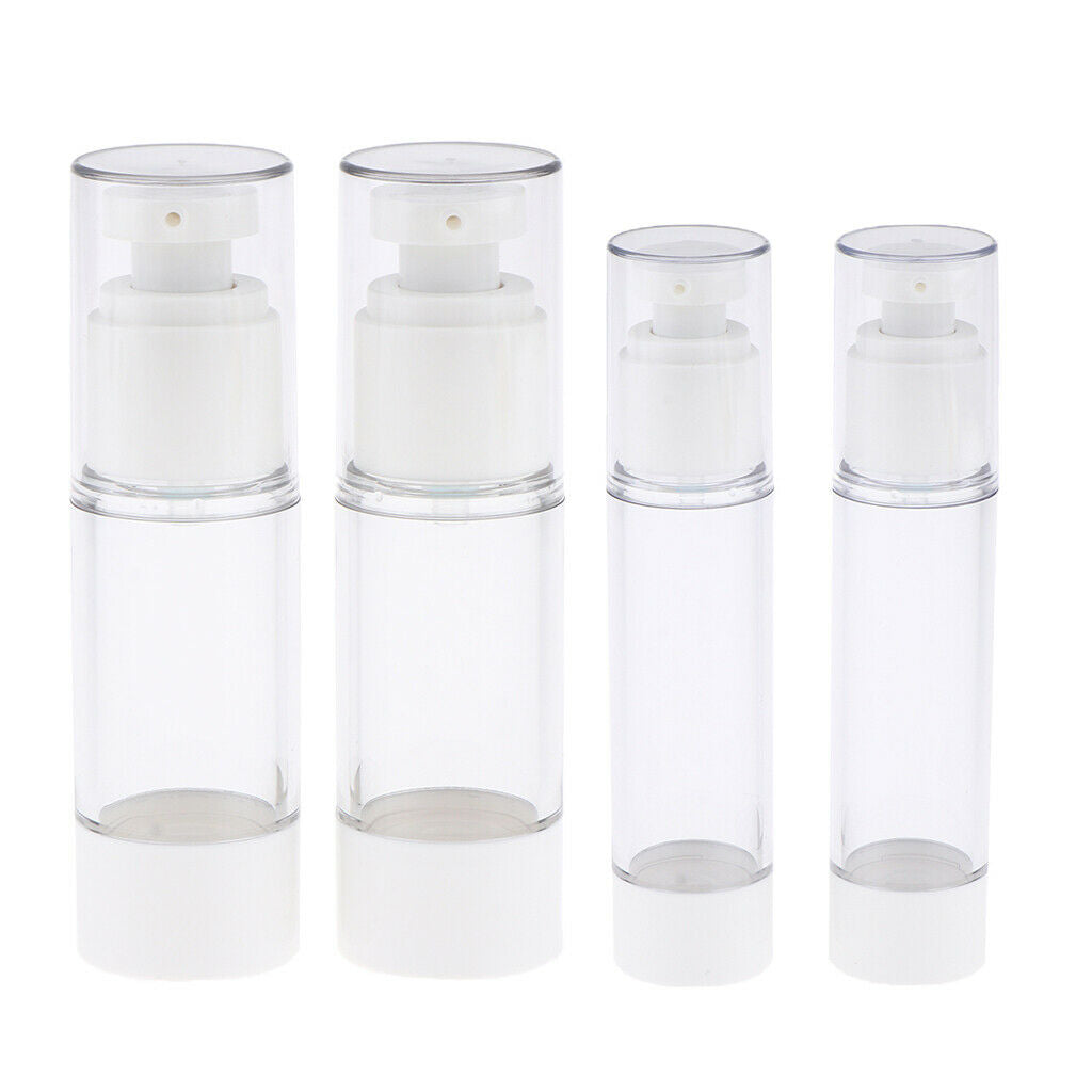 4X Empty Refillable Essence Vacuum Bottles Cosmetic Sample Container 30/50ml