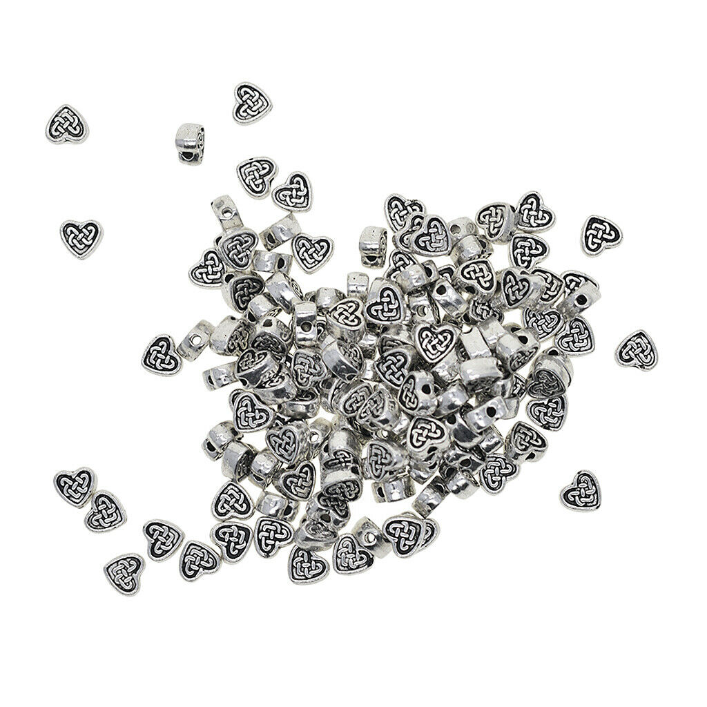100 pieces heart shape spacer beads beads intermediate beads craft beads for