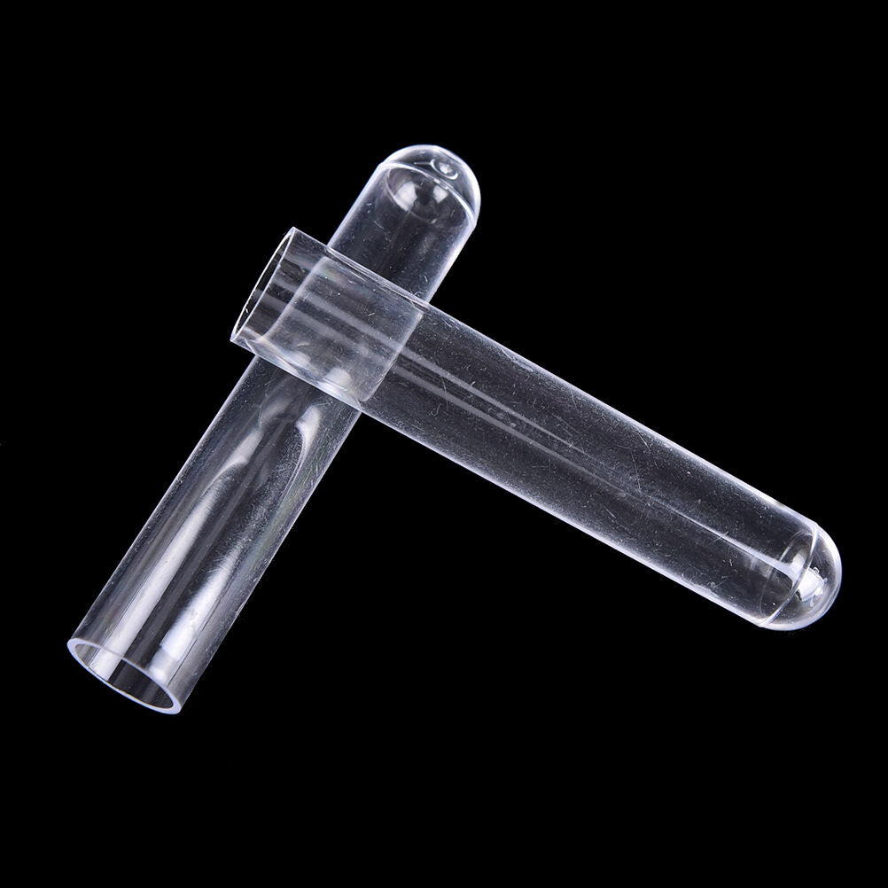 New 10pcs 12*60mm Clear Plastic Test Tubes Hard plastic test  trial t.l8