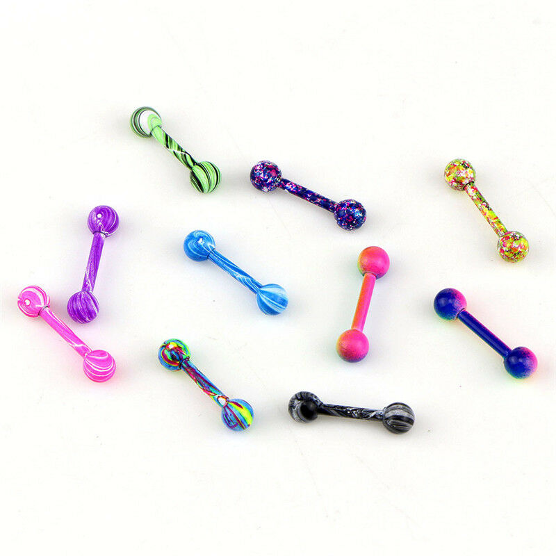 10 Pcs Stainless Steel Barbell Ear Stud Tragus Cartilage Helix Earrings Pierc SJ