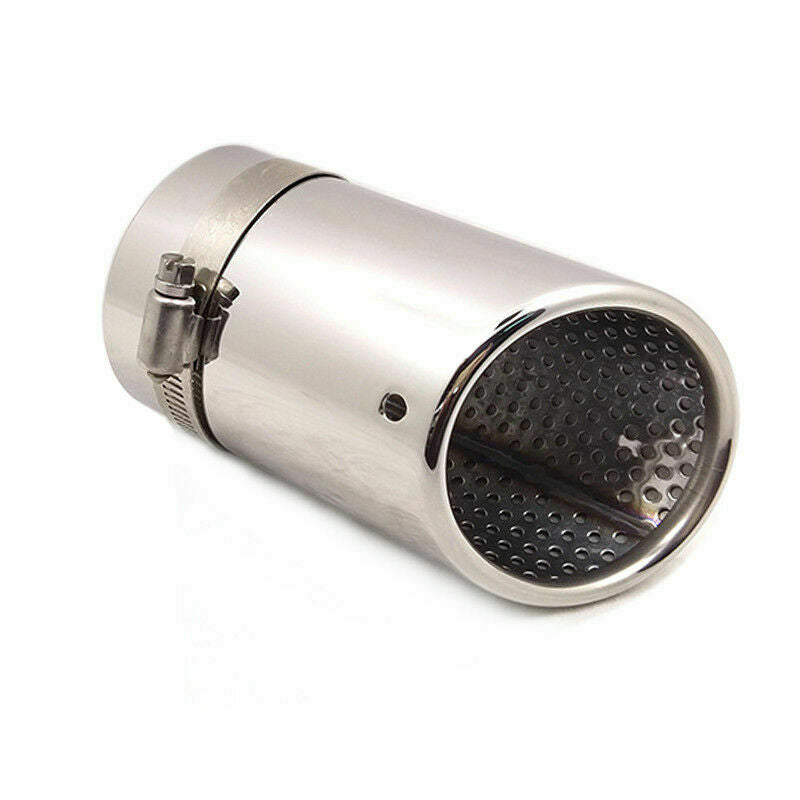 2PCS 76MM Stainless Steel Car Round Exhaust Pipe Tail Muffler Tip with buckle