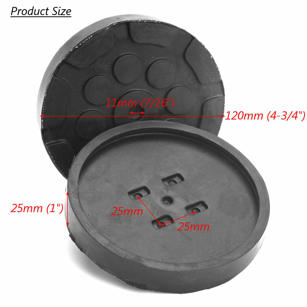 4Pcs Black Heavy Duty Round Rubber Arm Pads for Car Lift Accessories Dia: 120mm