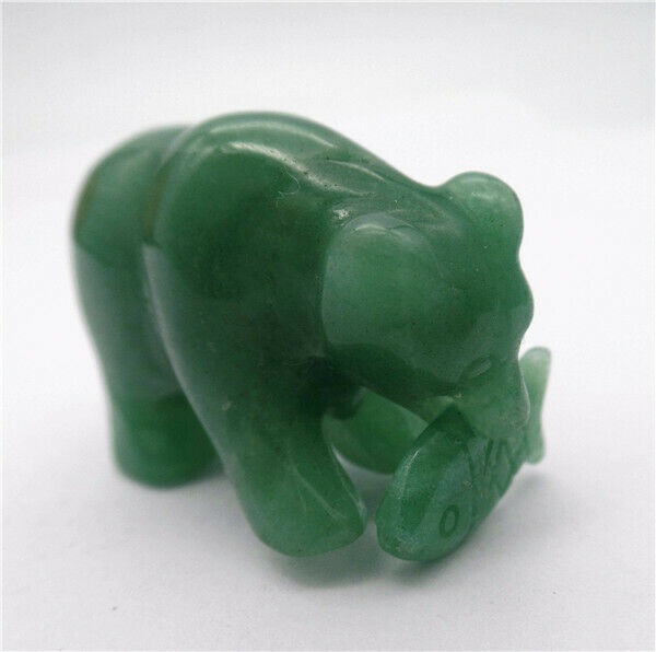 38x28x18mm Natural Green Aventurine Carved Bear Statue Healing Home Decor HH8084