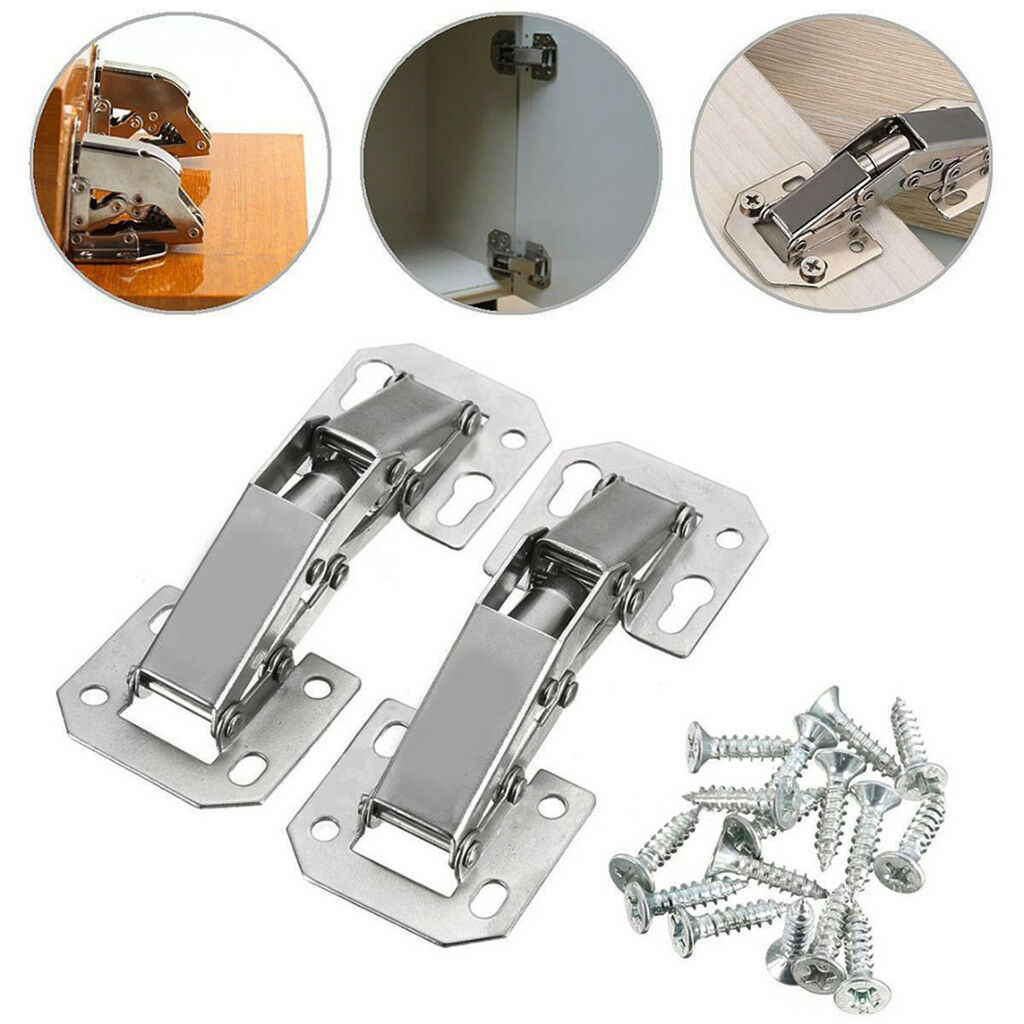 2x 3'' Safety Door Hydraulic Hinges Full Overlay Kitchen Furniture Hardware