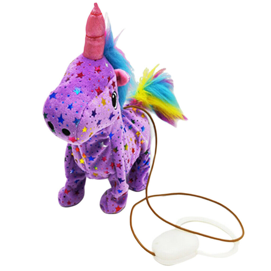 Plush Pet Horse Electric Robot Walking Horse Singing Kid's purple
