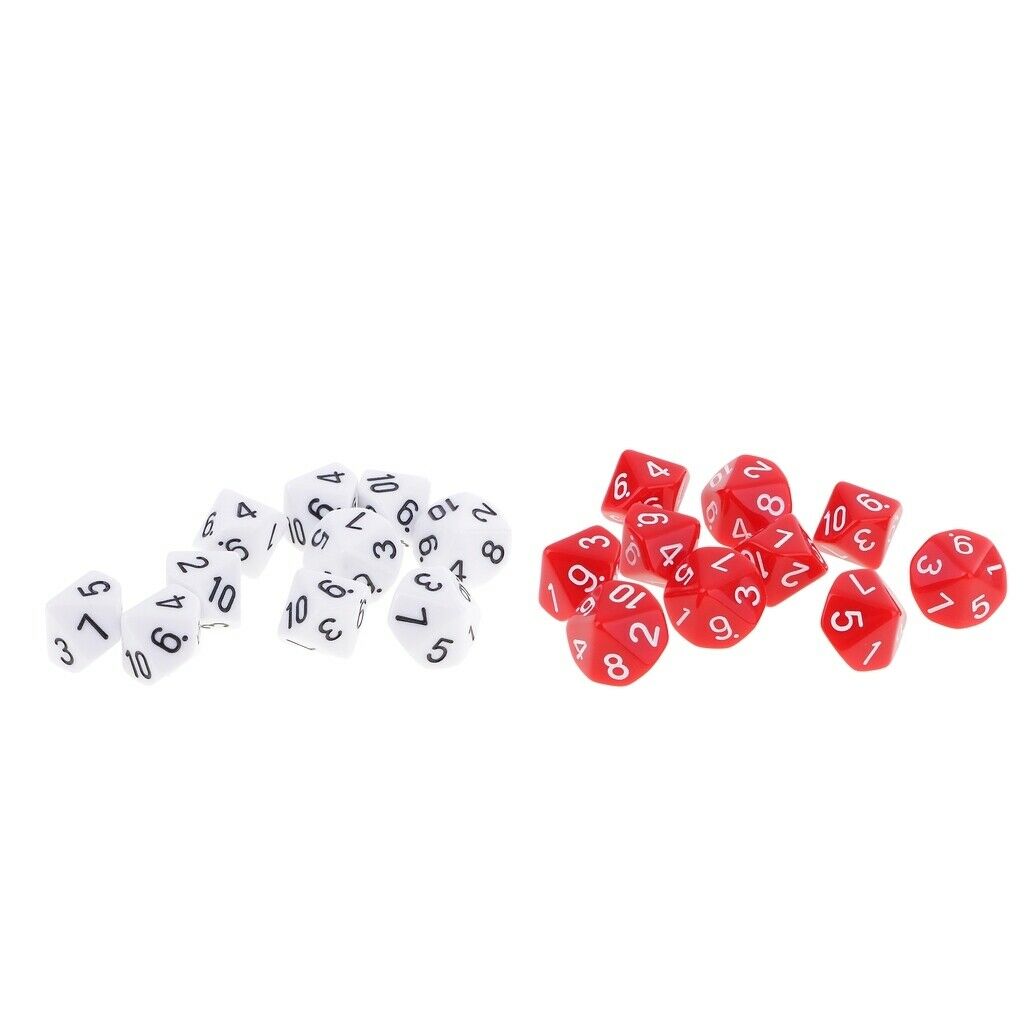 20X Polyhedral D10 Dice Pack for  Party Board Game Accs