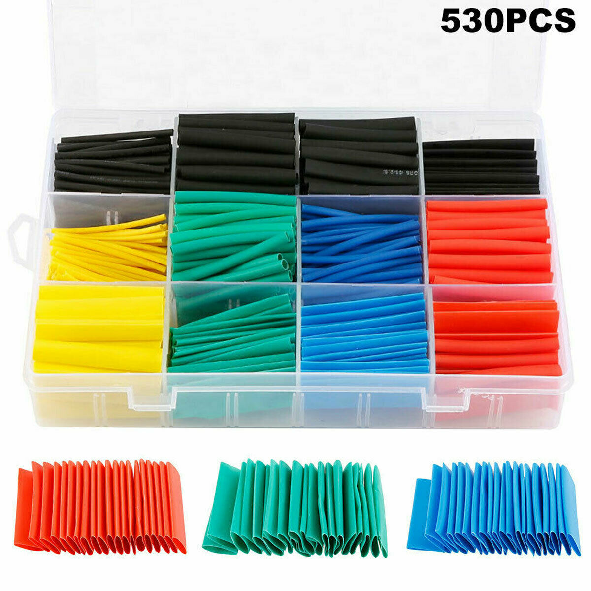 530PCS Gaine ThermorÃ©tractable Tube RÃ©tractable Assortiment 2:1 Tuyau Tube kit