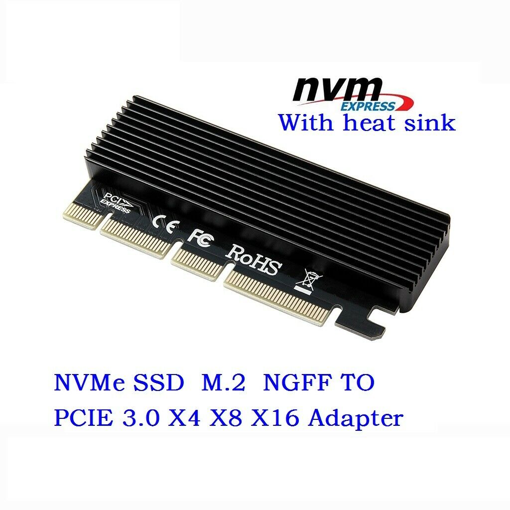 M.2 PCIe NVMe SSD to PCI-E Express 3.0 X4 X8 X16 Adapter Card Full Speed 2280 mm