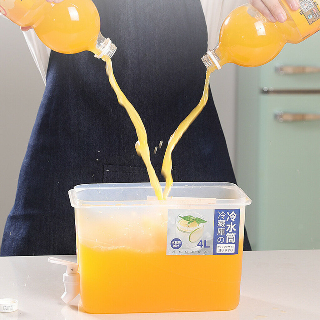 4L Water Jug for Hot Cold Lemonade Jar Ice Tea Cold Drink Pitcher