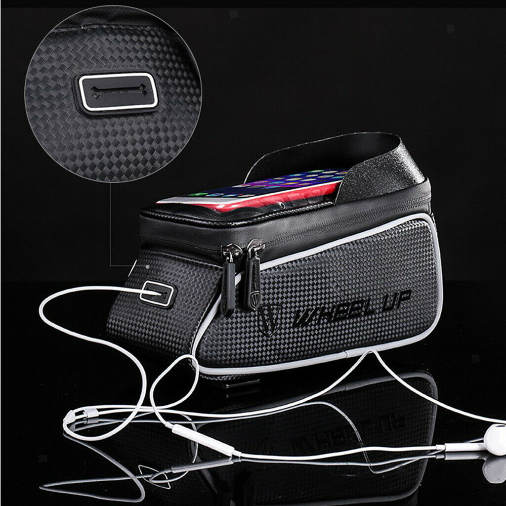 Bicycle Cycling Bike Frame Front Tube Waterproof Mobile Phone Bag Holder Black