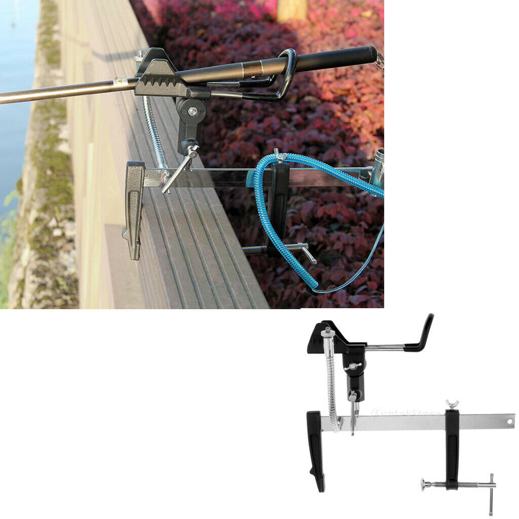 Fishing Rods Holder Support Pole Bracket Ground Support Stand w/ Light Stand