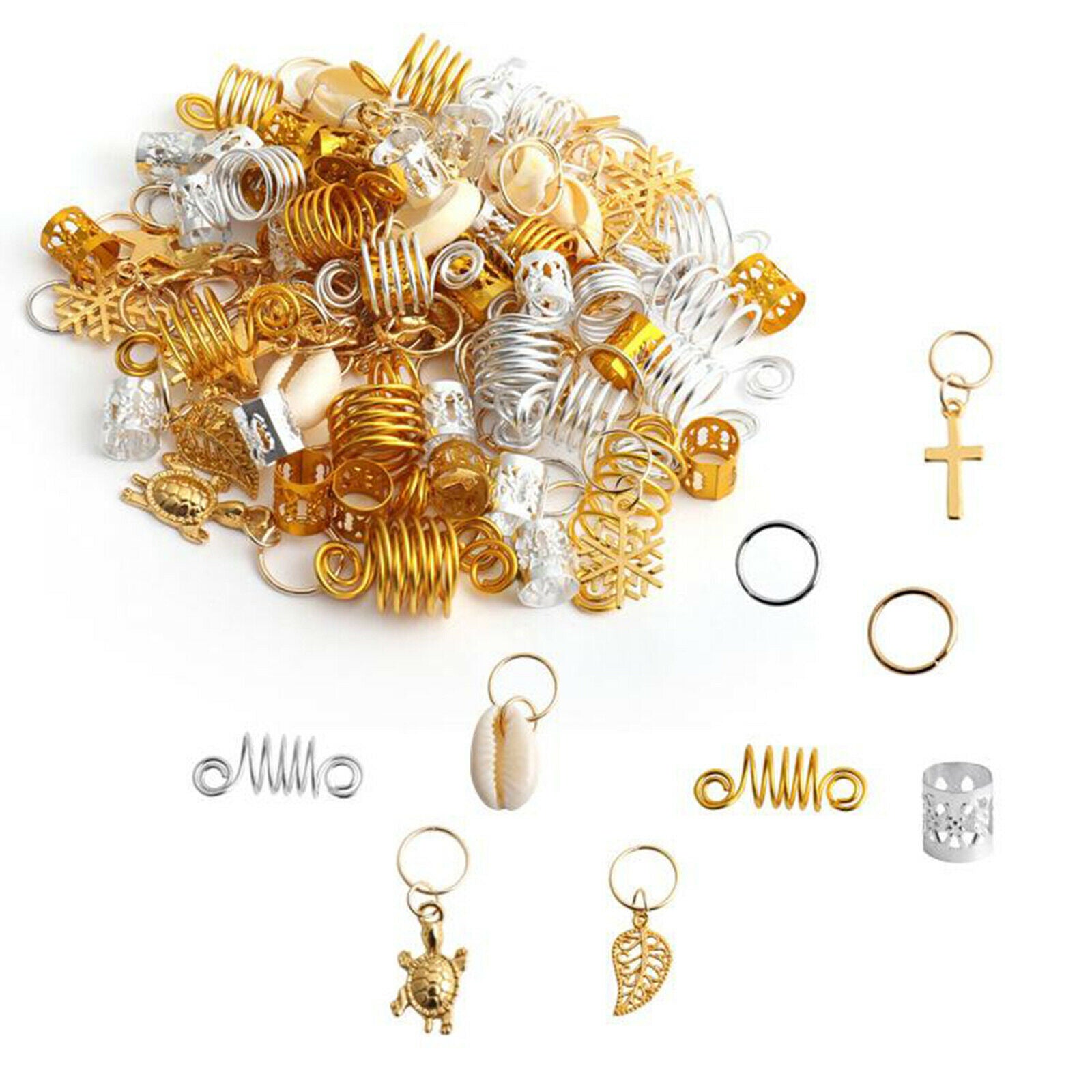 130x Star Hair Jewelry Braid Rings Accessories Dreadlocks Beads for Braiding