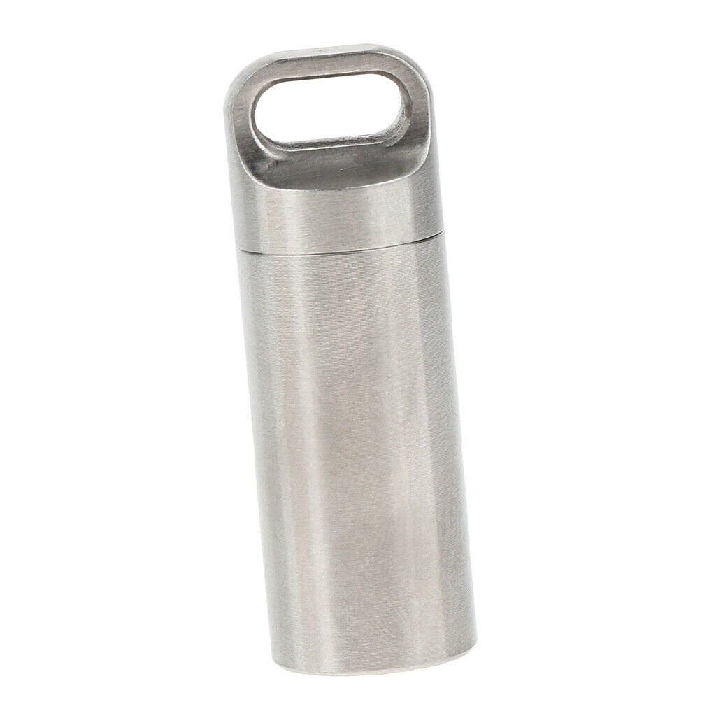 Stainless Steel Waterproof Container Box Pill Case Seal Bottle Storage M