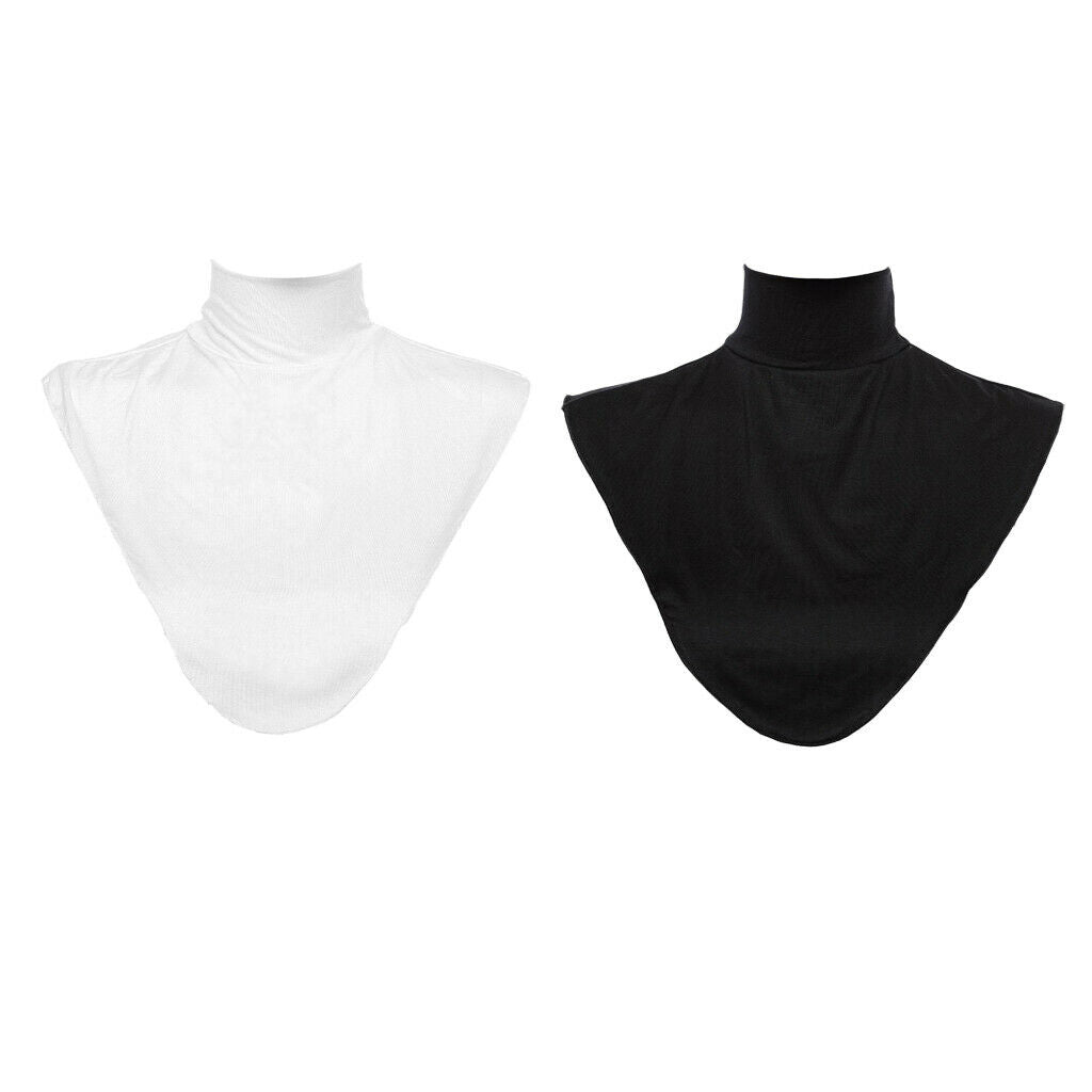 2x Women Stretch Detachable Turtleneck Dickey Faux Collars Dickies Neck Hijab