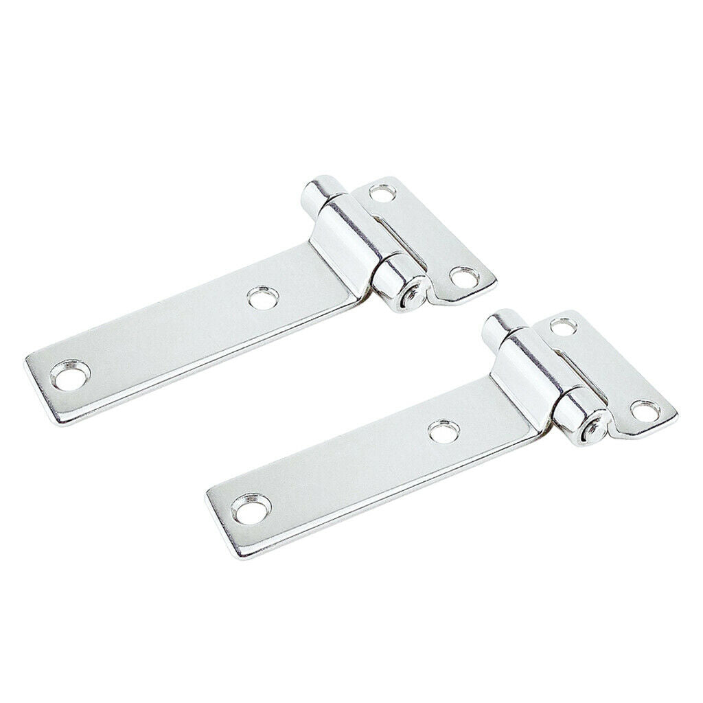 Set of 2 Polished T Hinge Door Hinges Heavy-duty Boat Hardware Cabinet Hinge