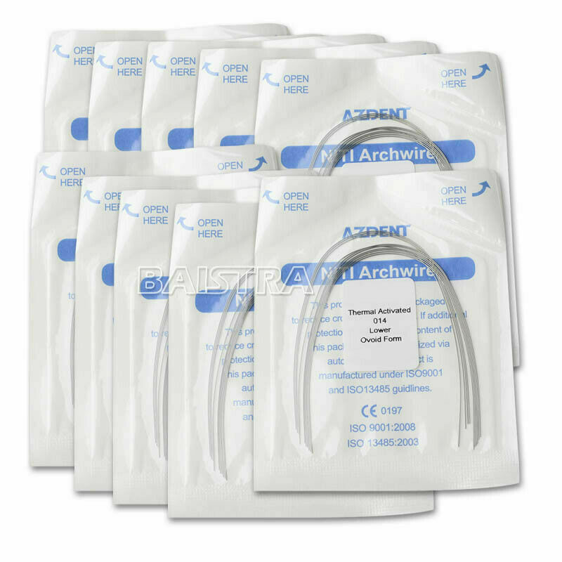 30 X Dental Ortho Arch Wire Heat Thermal Activated Niti Round 014 Lower AZDENT