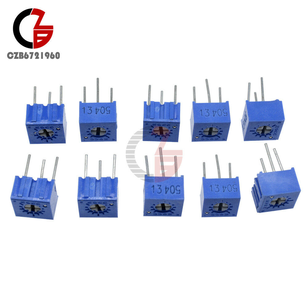 10Pcs 3362P-504 3362 P 500K ohm High Precision Variable Resistor Potentiometer