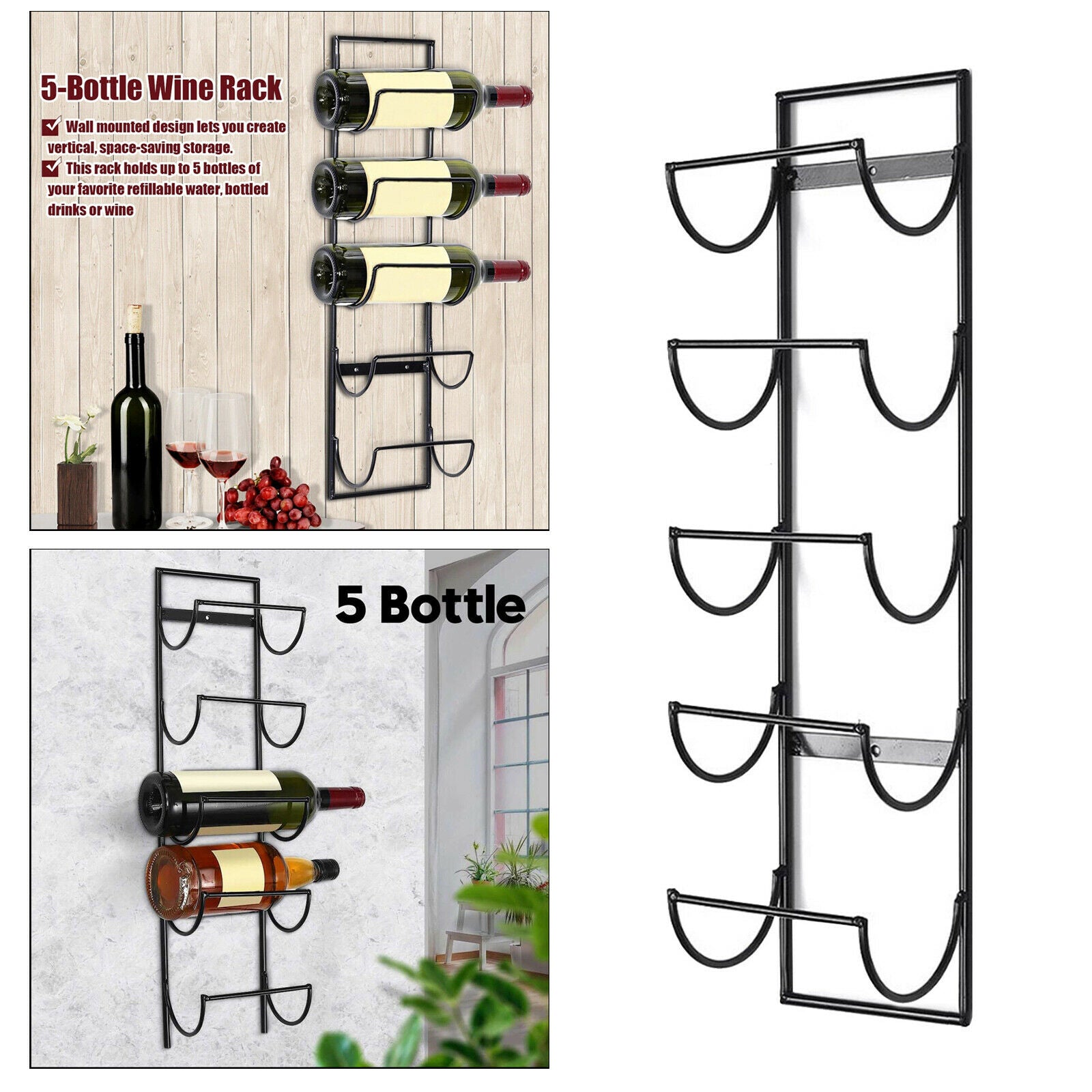 5Tier Metal Wine Rack Towel Holder Table Countertop Bar Display Storage Rack