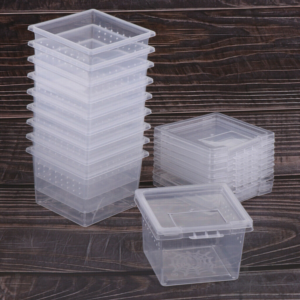 40x Clear Plastic Pet Reptile Spider Breeding Box Container Cage Empty