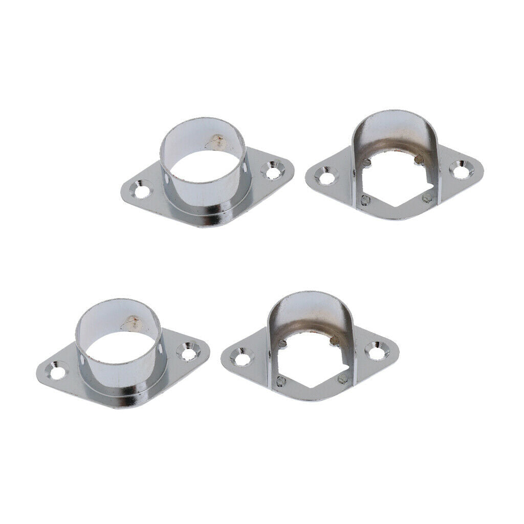 4x Closet Wardrobe Rod Holder Socket End Support Pipe Bracket U-Shaped Flange