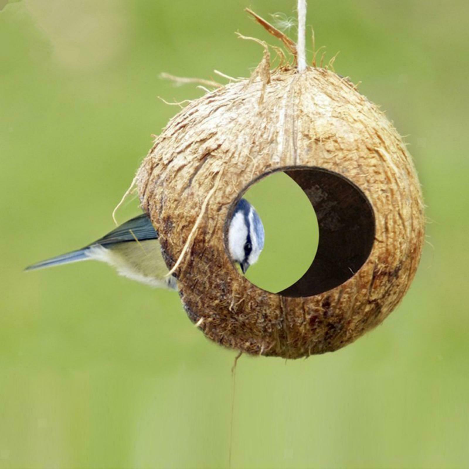 Coconut Bird Nest,  Hidden House for Parrots Cockatiel Parakeet-Small Animals