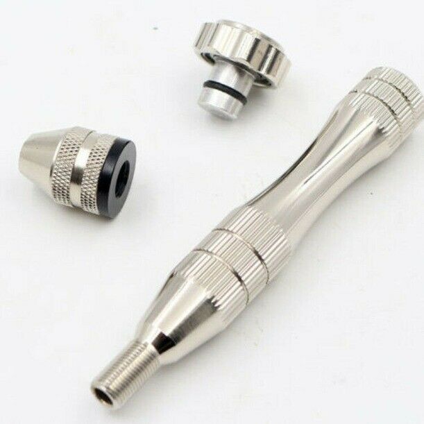 Mini Micro Aluminum Hand Drill With Keyless Chuck w/ 10 Twist Drills Rotary Tool