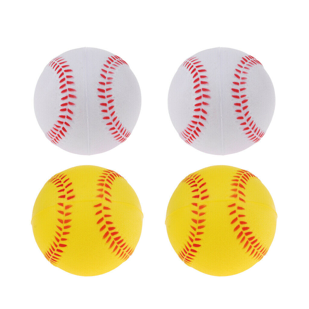4x Soft PU Training Baseball Softball Kids Team Game Playing Bouncy Ball