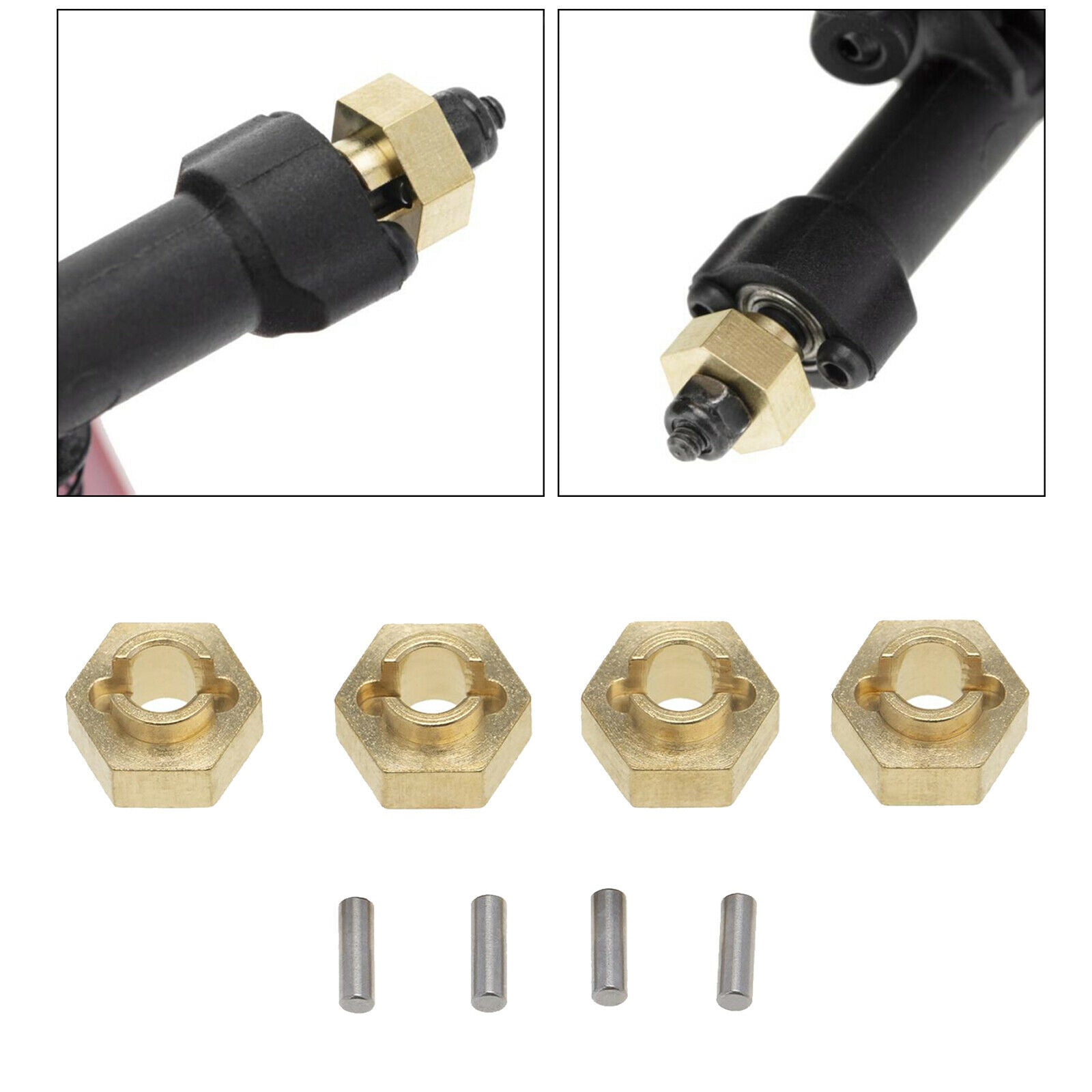 4Pc Wheel Hex Hubs Adapters for 1:24 Scale SCX24 AXI00002 RC Rock Crawler