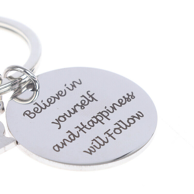 Believe in yourself and Happiness Inspirational Keychain Gift for 2 KPM Kt