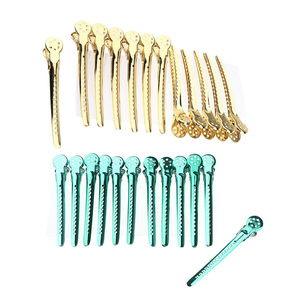 24Pcs Stainless Steel Duck Sectioning Clips Barber Haircut Styling Clamps