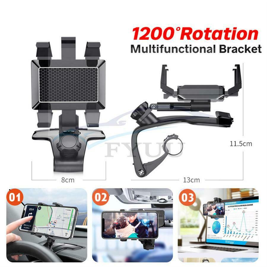 Dashboard Car Phone Holder Mobile Phone Stands Rearview Mirror Sun Visor 3-7inch