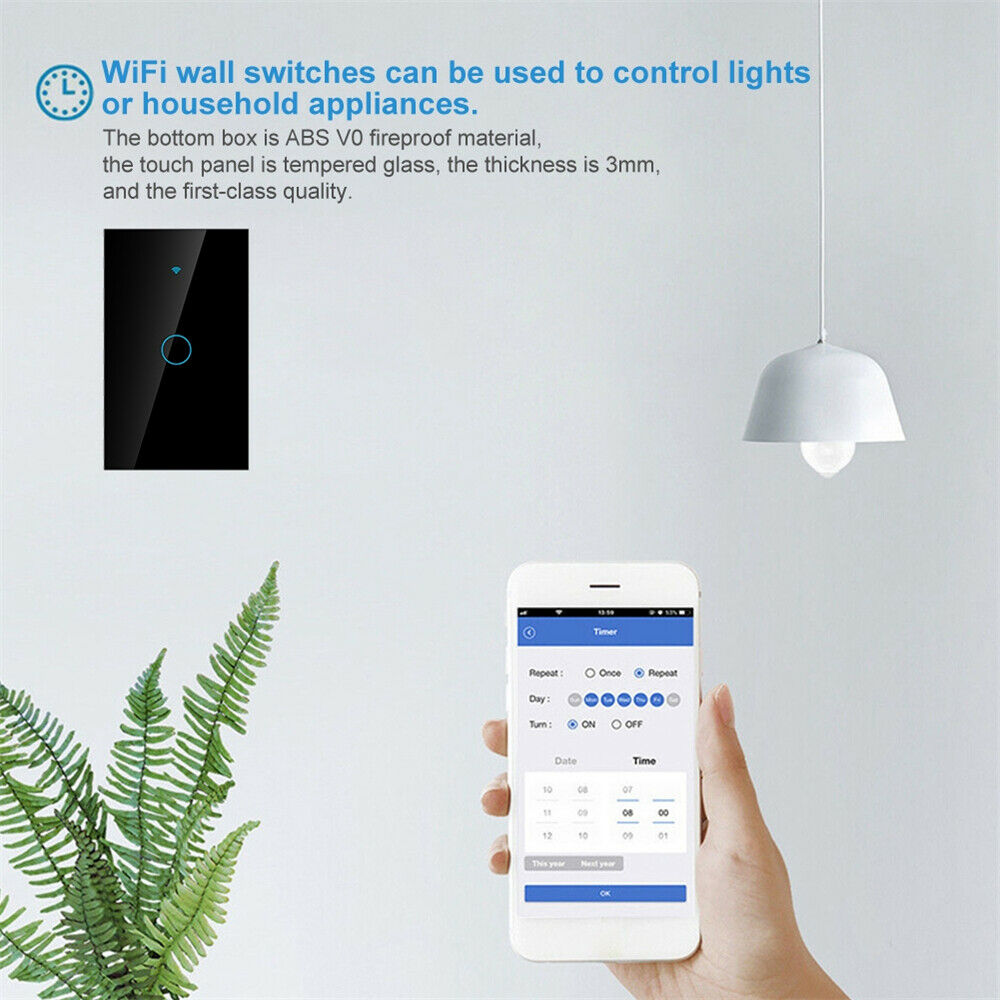 Smart Wifi Switch Voice Control Touch Screen Work for Alexa Google Home Life APP