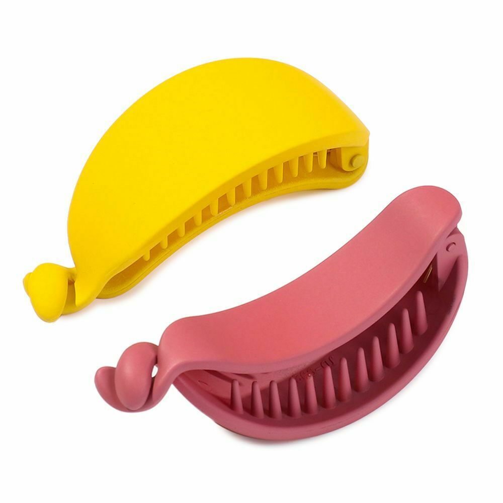 Women Girls Hair Clips Ponytail Holder Sweet Hairpins Banana Shape Hair Claws