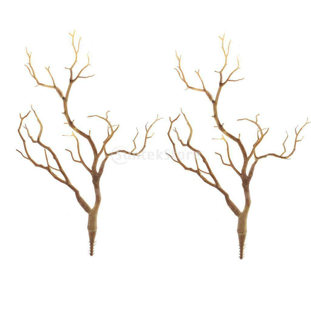 2x Simulation Tree Branches Twigs for Home Wedding Floral Arrangement-Coffee