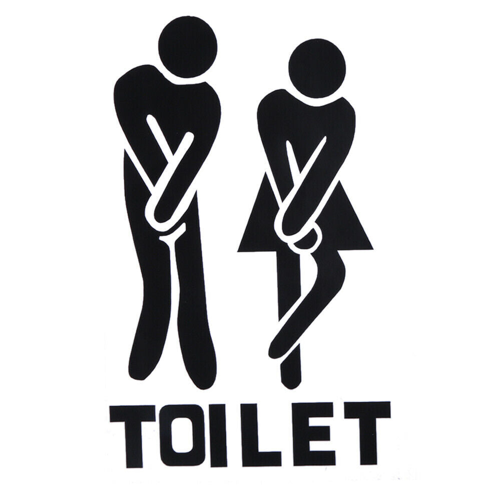 Removable Bathroom Door Wall Stickers Man Woman Toilet Sign Paste @