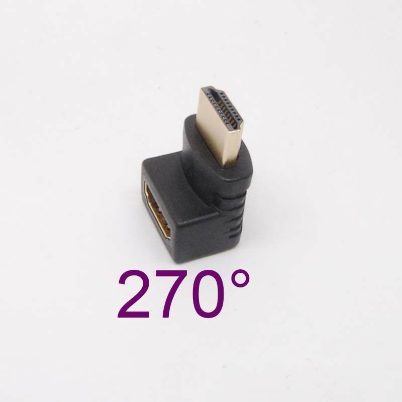 2PCS 270 Degree Right Angle HDMI Male to Female Plug Connector Adapter Extender