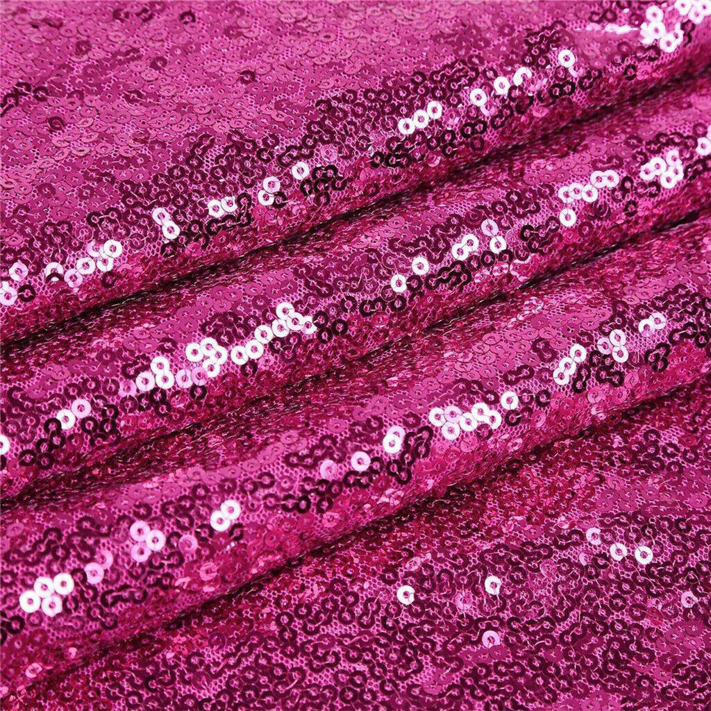 Sequin Tablecloth for Wedding Party Banquet Table Cover 130x50cm Rose Red