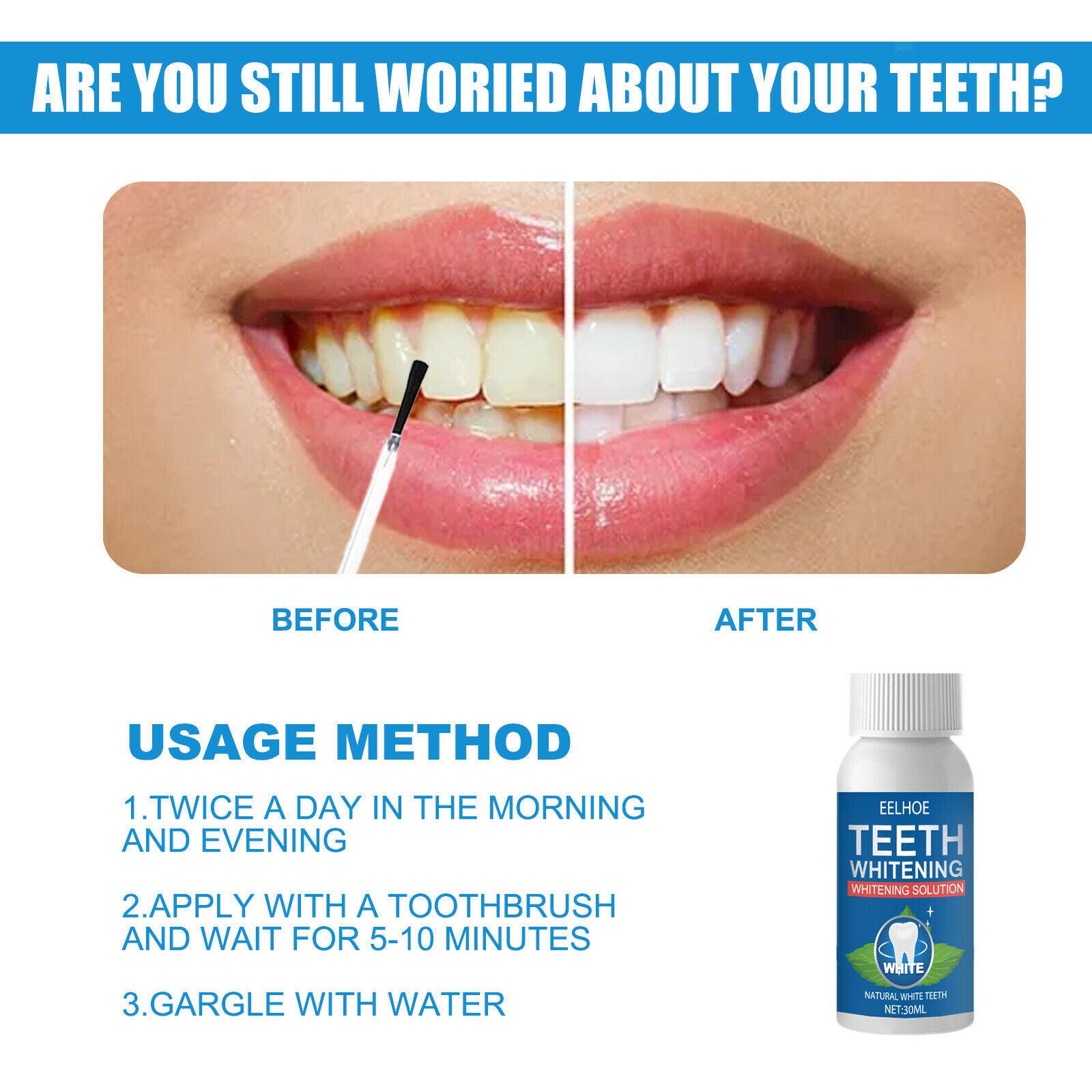 30ml Teeth Whitening Essence Cleaning Teeth Effective Protective Polishing
