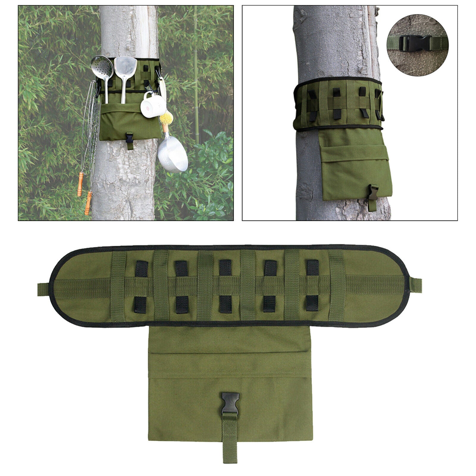 Camping Supplies Outdoor Picnic BBQ Tablewares Spoon Fork Tree Storage Bag