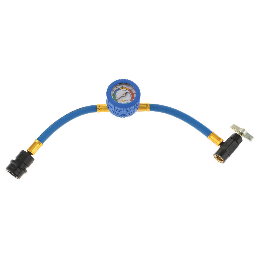 R134A Air Conditioning Recharge Measuring Hose Gauge Valve Refrigerant Pipe
