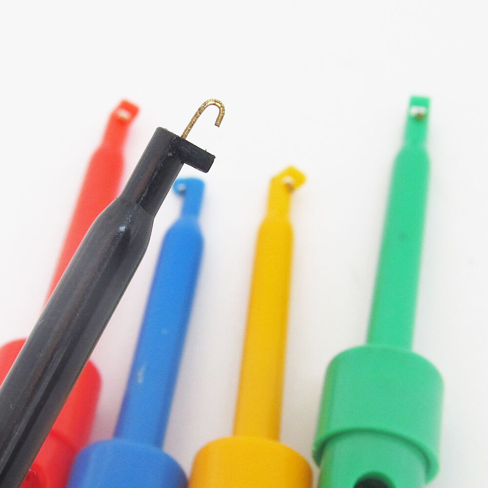 10sets Single Test Hook Clip Round Grabbers Test Hook Clip Probes 5 Colors 57mm