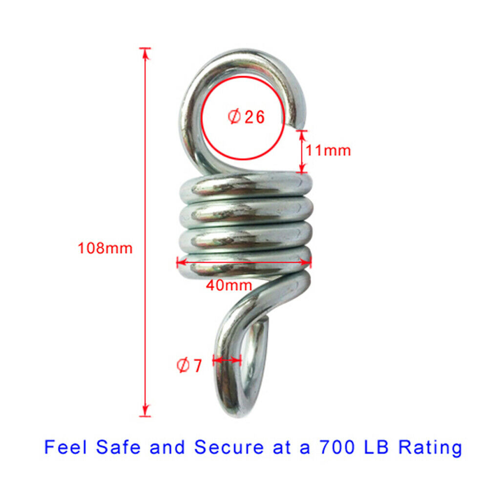 2pcs Strong Suspension Hooks Springs For Hanging Porch Swing 700LB Capacity